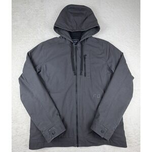 Fox Racing Men's Mercer Full Zip Hooded Jacket Size L Charcoal Gray Fleece Lined